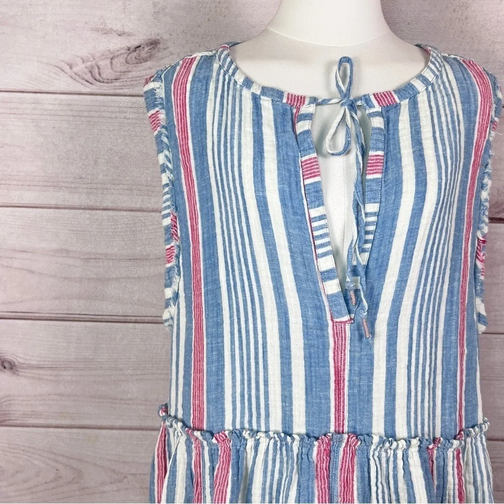 Free People We the Free Surf Striped Maxi Dress Blue Sleeveless Sz S - Picture 8 of 11
